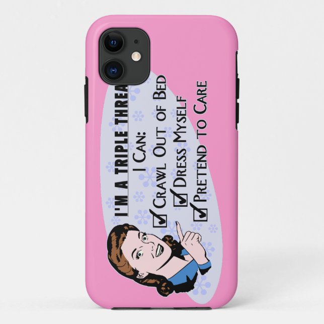 Funny Retro 50's Sarcastic Woman: Triple Threat Case-Mate iPhone Case (Back)