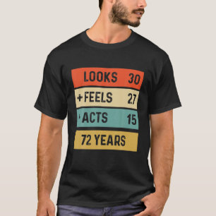 Funny Retro 72Nd Birthday 72 Years Old Born In 195 T-Shirt
