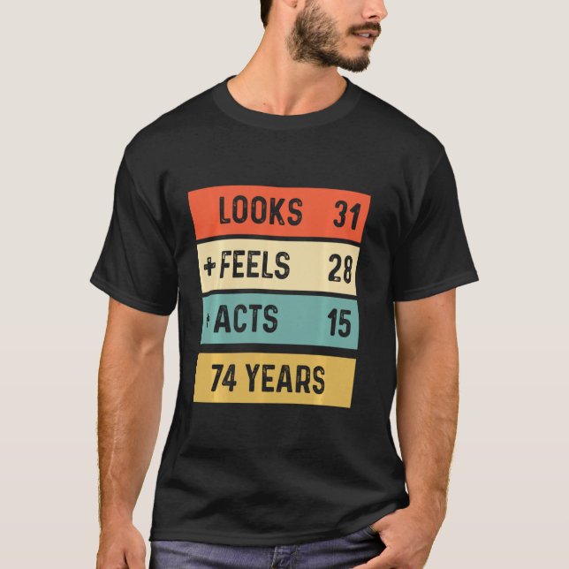 Funny Retro 74th Birthday 74 Years Old Born In 194 T-Shirt (Front)
