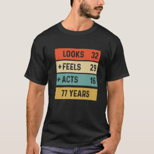 Funny Retro 77Th Birthday 77 Years Old Born In 194 T-Shirt