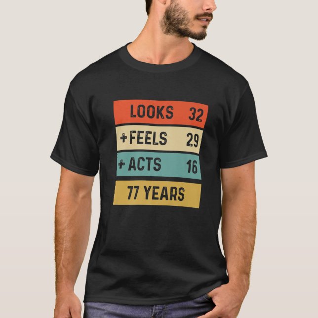 Funny Retro 77Th Birthday 77 Years Old Born In 194 T-Shirt (Front)