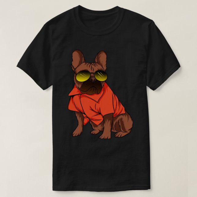 Funny Retro 90s French Bulldog Dog Lover Gift T-Shirt (Design Front)