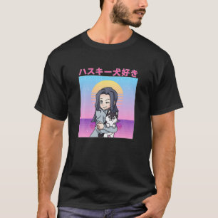 Funny Retro 90S Japanese Kawaii Anime Girl Husky D T-Shirt