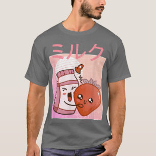Funny Retro 90s Japanese Kawaii Strawberry Milk Ca T-Shirt