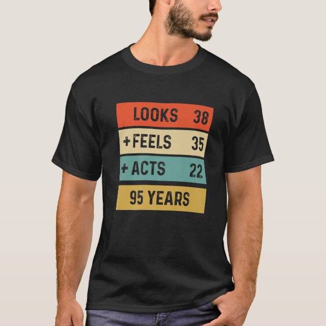 Funny Retro 95Th Birthday 95 Years Old Born In 192 T-Shirt (Front)
