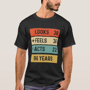 Funny Retro 96Th Birthday 96 Years Old Born In 192 T-Shirt