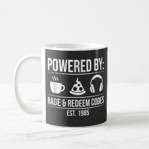 Funny Retro Aesthetic: Powered by Rage, Redeem Cod Coffee Mug