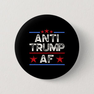 Funny Retro Anti-trump Af, Anti Fascism, Pro Human 6 Cm Round Badge