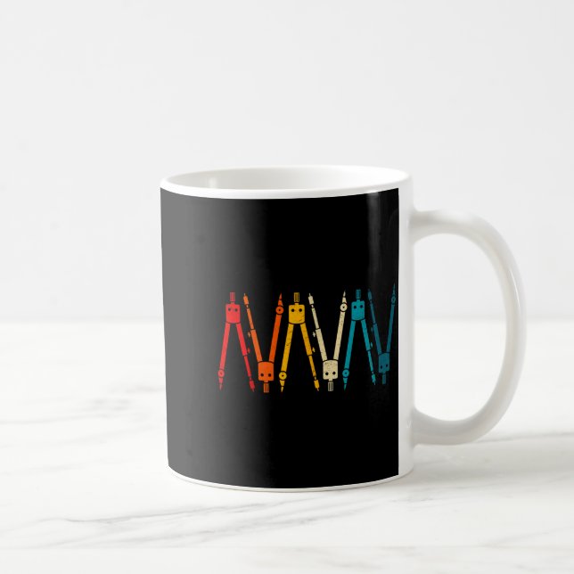 Funny Retro Architect Comp Rainbow Design  Coffee Mug (Right)