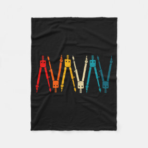 Funny Retro Architect Comp Rainbow Design  Fleece Blanket