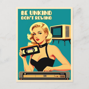 Funny Retro Art Style 80s Don't Rewind VHS Tape Postcard