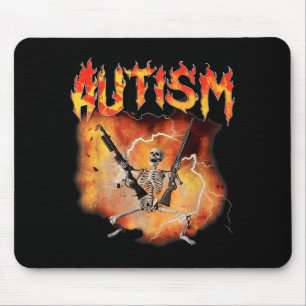 Funny retro autistic and gay skeleton autism mouse mat