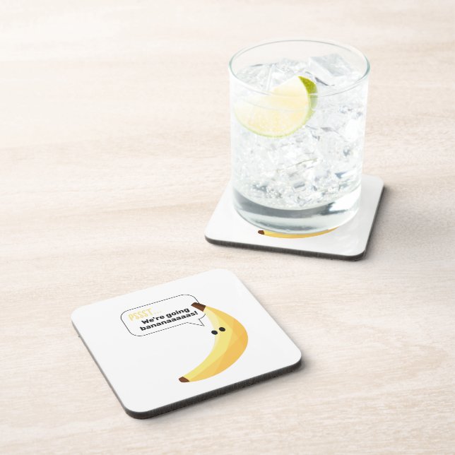 Funny Retro Banana Party Favours Puns Editable Coaster (Right Side)