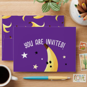 Funny Retro Banana Party Favours Puns Editable Envelope
