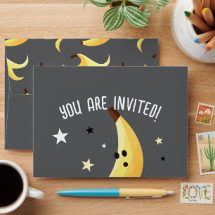 Funny Retro Banana Party Favours Puns Editable Envelope