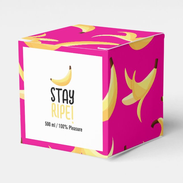 Funny Retro Banana Party Favours Puns Editable Favour Box (Front Side)