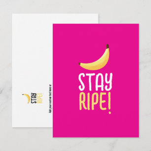 Funny Retro Banana Party Favours Puns Editable Holiday Postcard