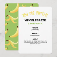 Funny Retro Banana Party Favours Puns Editable