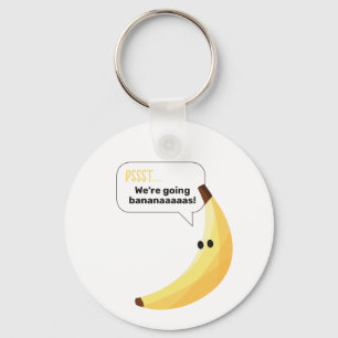Funny Retro Banana Party Favours Puns Editable Key Ring