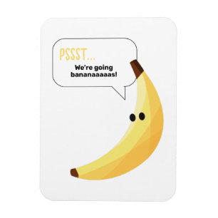Funny Retro Banana Party Favours Puns Editable Magnet