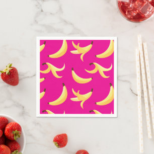 Funny Retro Banana Party Favours Puns Editable Napkin