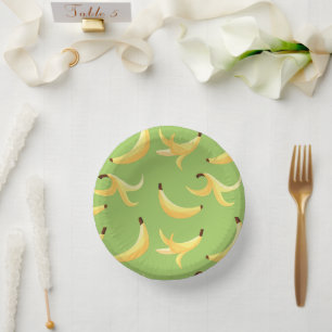 Funny Retro Banana Party Favours Puns Editable Paper Plate