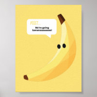 Funny Retro Banana Party Favours Puns Editable