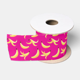 Funny Retro Banana Party Favours Puns Editable Satin Ribbon