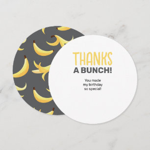 Funny Retro Banana Party Favours Puns Editable Thank You Card