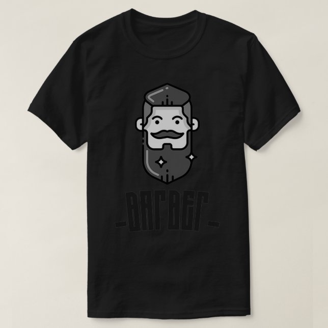 funny retro barber tshirt (Design Front)