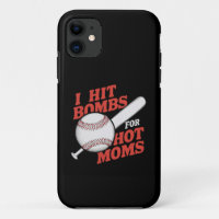 Funny Retro Baseball I Hit Bombs For Hot Moms