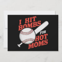 Funny Retro Baseball I Hit Bombs For Hot Moms