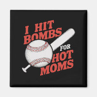 Funny Retro Baseball I Hit Bombs For Hot Moms