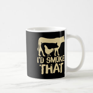 Funny Retro Bbq Party Smoker Chef Dad Gift I’d Smo Coffee Mug