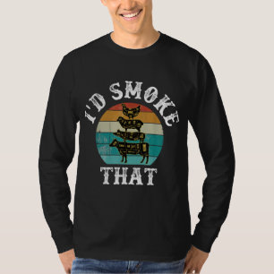Funny Retro BBQ Party Smoker Chef Dad Gift - I'd S T-Shirt