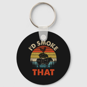 Funny Retro Bbq Party Smoker Chef Dad I'd Smoke Th Key Ring
