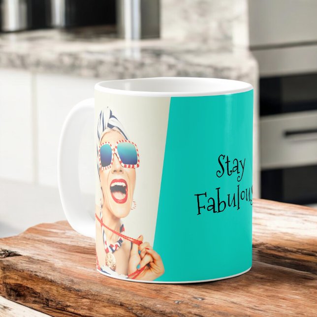 Funny Retro Beach Lady in Sunglasses Fabulous Coffee Mug (Creator Uploaded)