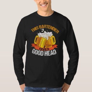 Funny Retro Beer Drinking This Bartender Gives Goo T-Shirt