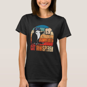 Funny Retro Best Cat Whisperer with Fist Bump Gift T-Shirt