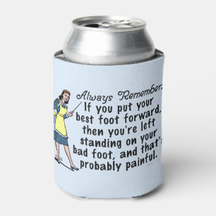Funny Retro Best Foot Demotivational Can Cooler