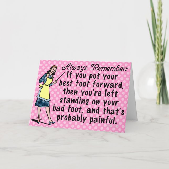 Funny Retro Best Foot Demotivational Card (Front)