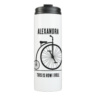 Funny Retro bicycle personalised for cyclist Thermal Tumbler