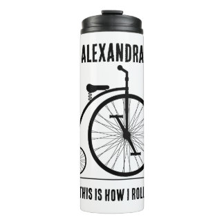 Funny Retro bicycle personalised for cyclist Thermal Tumbler
