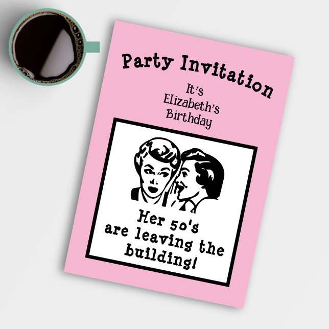 Funny Retro Birthday Any Age Invitation (Creator Uploaded)