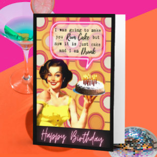 Funny Retro Birthday Card Best Friend-Sassy-Rum
