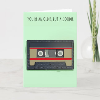 Funny retro birthday card cassette tape
