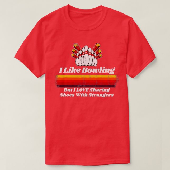 Funny Retro Bowling Pun Joke Innocent T T-Shirt (Design Front)