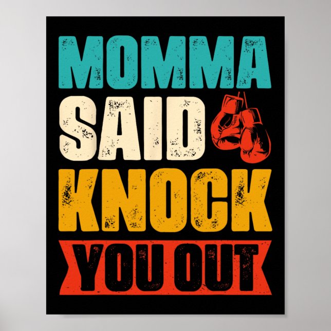 Funny Retro Boxing Quote  Poster (Front)