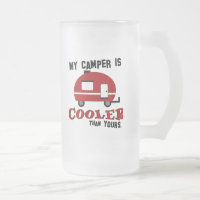 Funny Retro Camper Frosted Beer Mug