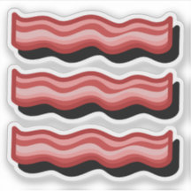 Funny Retro Cartoon Bacon Slices Vector Pattern